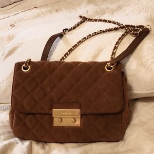 Michael Kors suede tan purse.